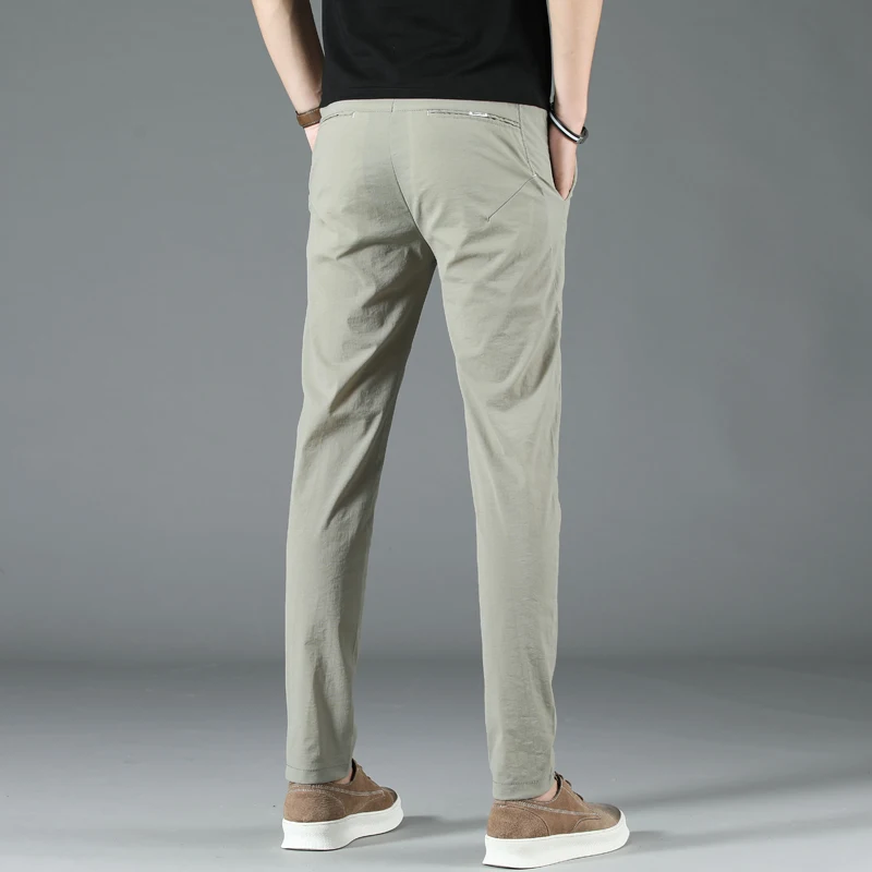Удобные летние штаны для мужчин дышащие классические модные Slim Fit Тонкий повседневное мужской мотобрюки высокое качество