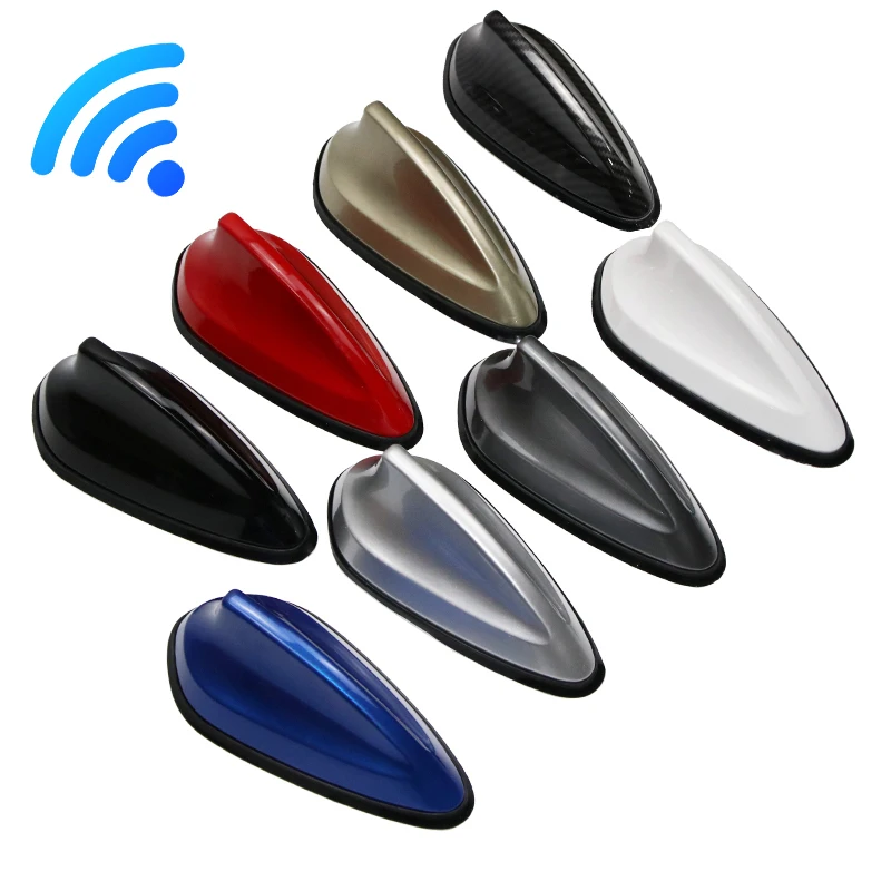 

juncheng Car Antennas Carbon Fiber Antenna Auto Radio Aerials Shark Fin Antenna Roof AM/FM Signal Aerila Universal for VW Toyota