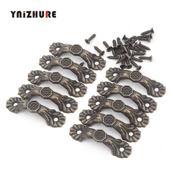 

10pcs Box Knobs Zinc Alloy Handle Arch Tracery Bronze Tone For Drawer Wooden Jewelry Box Mini Handles For Hardware