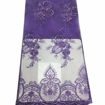 

Purple Free shipping New Arrival High Quality African Organza Lace Fabric 2019 Nigerian French Rhinestone Lace Fabric For Dress