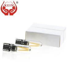 KEIN 2PCS T10 w5w 194 LED car light Glass Filament Door Dome Interior Reading Bulb DRL Rear fog Lamp 6000K 12V Parking Vehicle