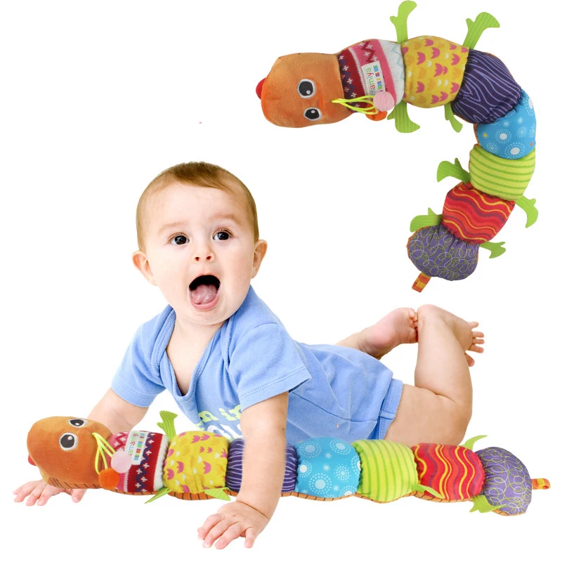 

Baby Toys Musical Stuff Caterpillar With Ring Bell Cute Cartoon Animal Plush Doll Early Learning Educational Kids Toys
