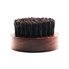 Стиль деревянная ручка круглая щетка для бороды Мужская кабана щетина щетка для чистки бороды щетка для усов жесткие овальные чистящие средства