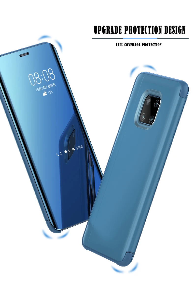 Clear View зеркало флип чехол для huawei Коврики 20 10 9 8 Pro P30 P 30 20 10 9 8 Pro рlus Lite Nova 4 3 3e 3i смарт-чехол-подставка