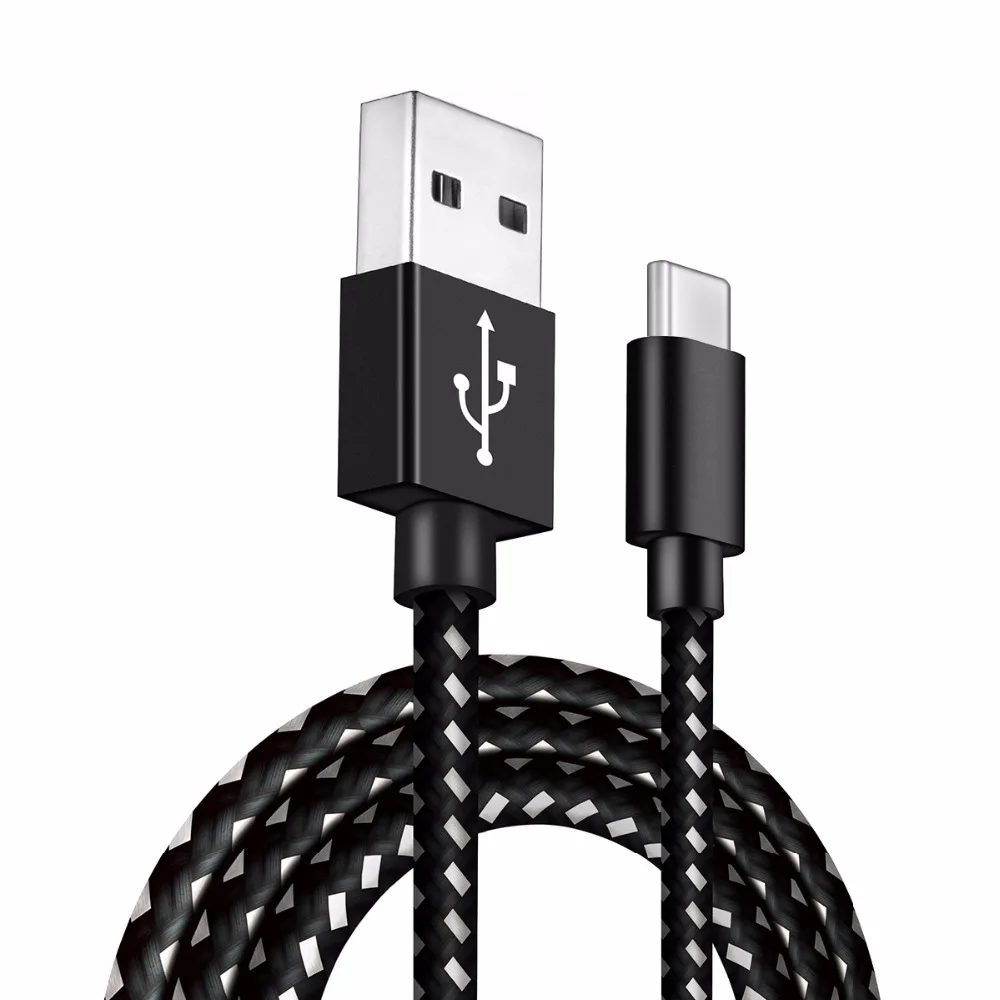 

1M 2M USB Date Sync Type C Cable Fast Charging Cord for Samsung S8 S9 Plus Mi Max 2 3 Phone Type-C charger Nylon Braided Line