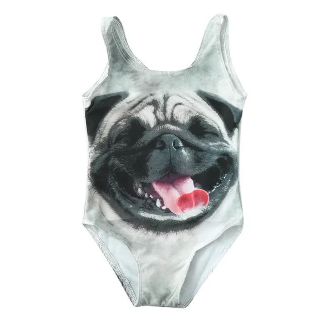 Toddler Baby Kids Girl Dog Print Swimwear Swimsuit Beach Romper Clothes