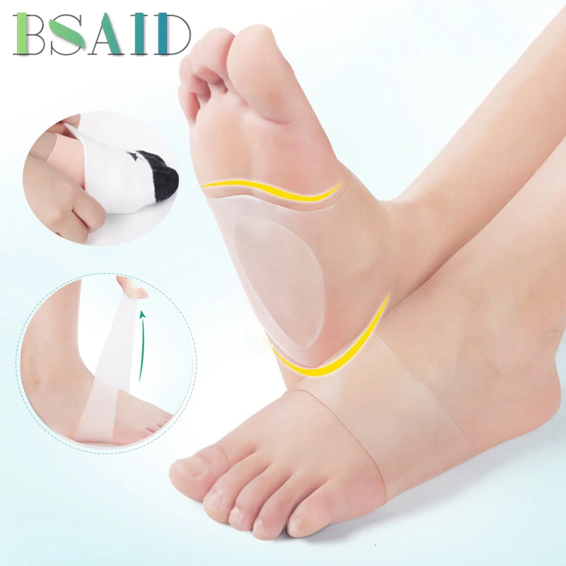 BSAID Bandage Inserts Arch Support Insoles Foot Pads Silicone Orthotics Insoles Flat Foot Correction Corrector Cushion Inserts