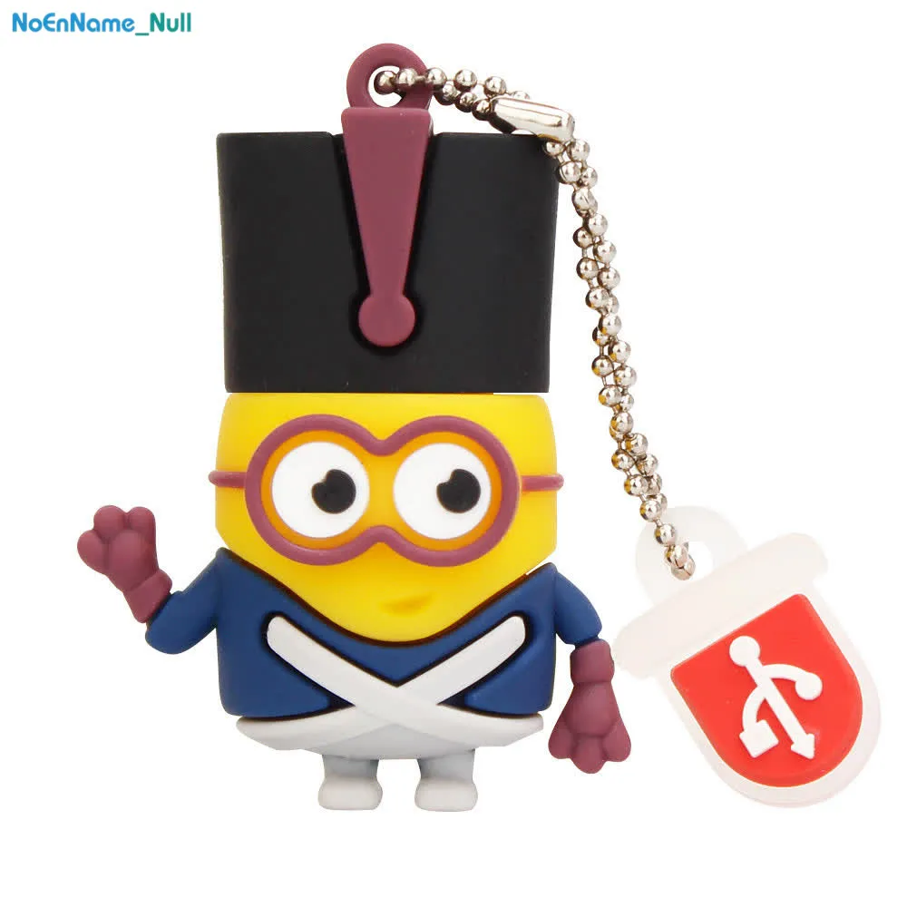 cartoon big eye usb flash drive 128gb 4GB 8GB pendrive 16GB pen drive 32GB 64GB little yellow minions USB 2.0 cute Free Shipping