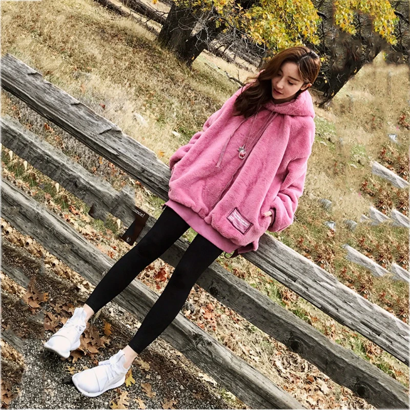 Осень Зима толстовки 2018 женские новые Mediun Длинные Модные свободные пуловеры уплотненный с капюшоном топы женские толстовки с длинными