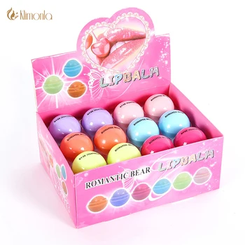 

24pcs Romantic Bear Ball Lip Balm Makeup Baby Lips Moist Balm Cute Fruity Flavor Libalm Natural Plant Nutritious Lips Care