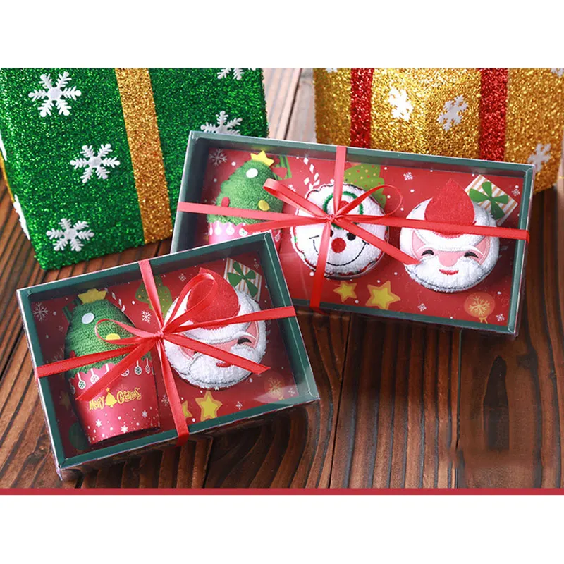 

Celebration Cake Modelling Cotton Towel Santa Snowman Towel Christmas Party Gifts HFing