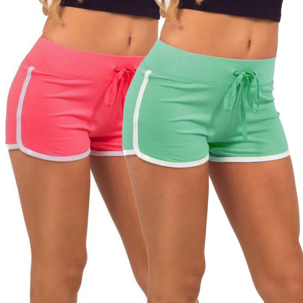 Fat Girl's Summer Solid Cotton Sports Shorts Yoga Large Size Hot Shorts Exercising Running Workout Gym Sport