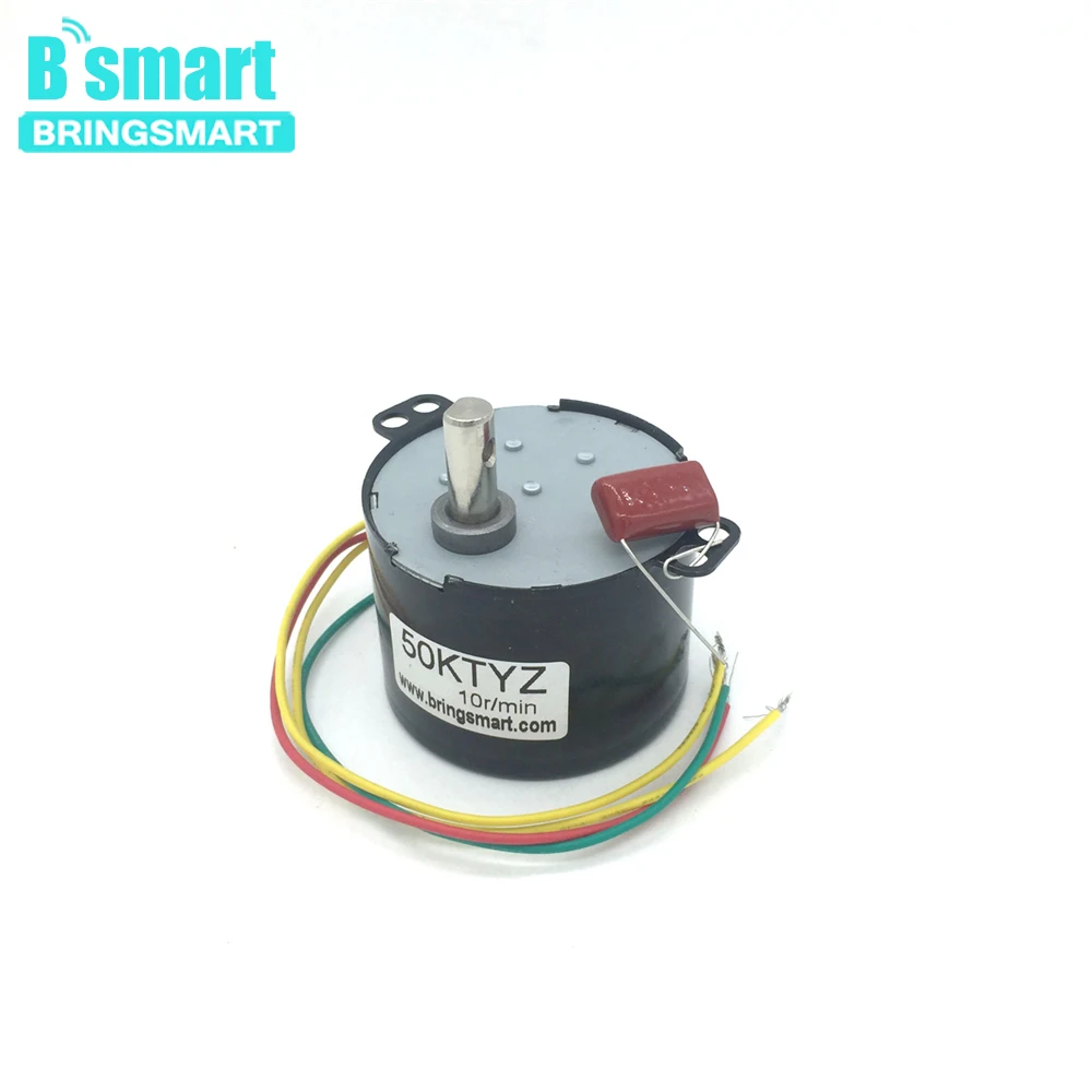 Bringsmart 50ktyz моторный накопитель переменного тока 220V CW/CCW 2,5 об/мин мини-синхронный двигатель 10 Вт с постоянным магнитом, работающий от постоянного тока