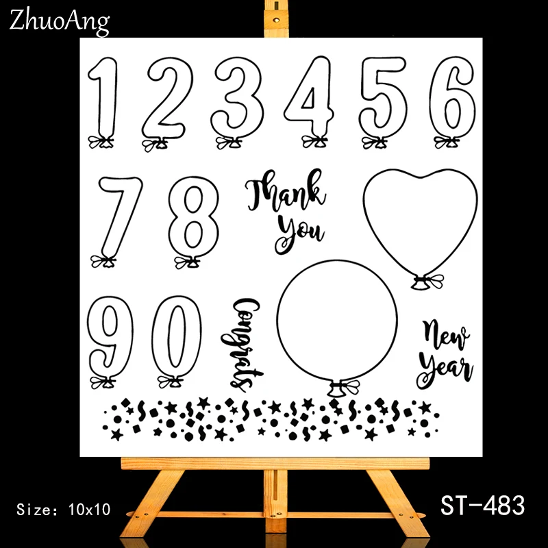 

ZhuoAng Arabic numerals Transparent and Clear Stamp DIY Scrapbooking Album Card Making DIY Decoration Making