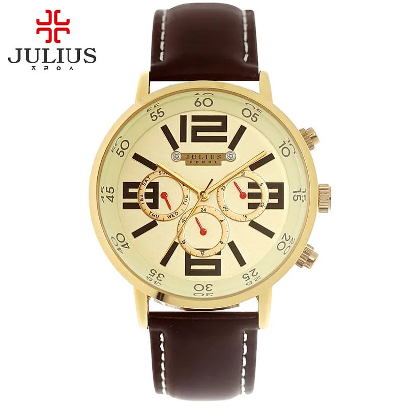Julius Men s Wrist Watch Quartz Hours Fashion Retro Sport Dress Bracelet Leather Boy Birthday Christmas