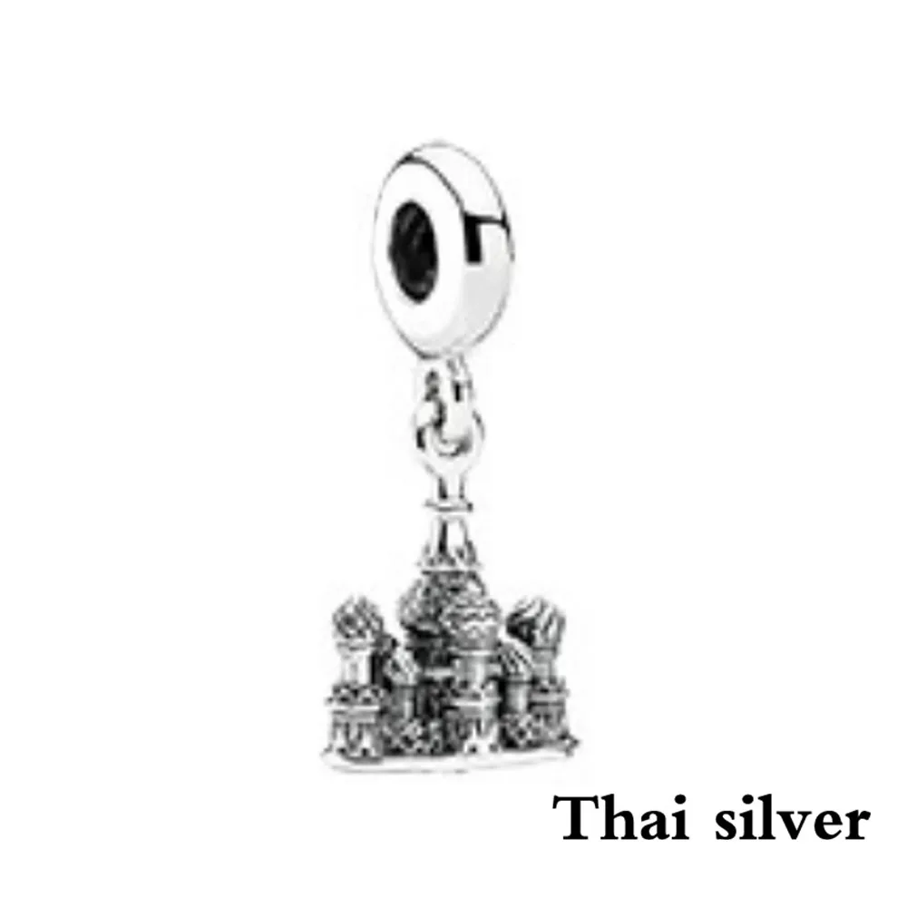 

2019 NEW Thai Silver Retro Cathedral Dangle Charm Limited Collection Original Jewelry Personality Simple Ornament Factory Direct