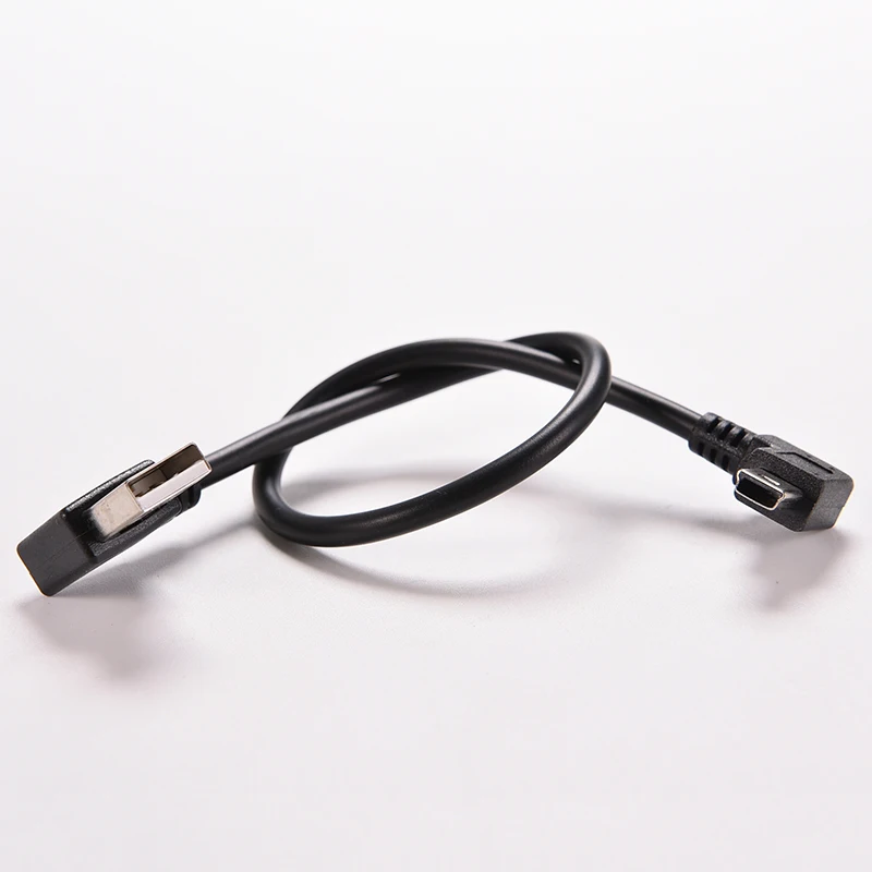 25 см USB 2 0 правый угол папа к мини 5 Pin Левый Мужской адаптер Соединительный