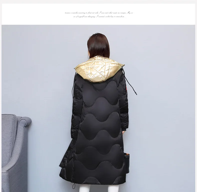 2018 Capuchon Nouvelle Vente H784 Épais Parkas Manteau Veste Longue D'hiver Silver Chaud Femelle Femmes Chaude Mode gold À rr8wp