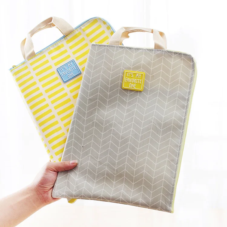 

2 Pcs/lot Love Simple Functional Multilayer A4 Zipper File Document Bag