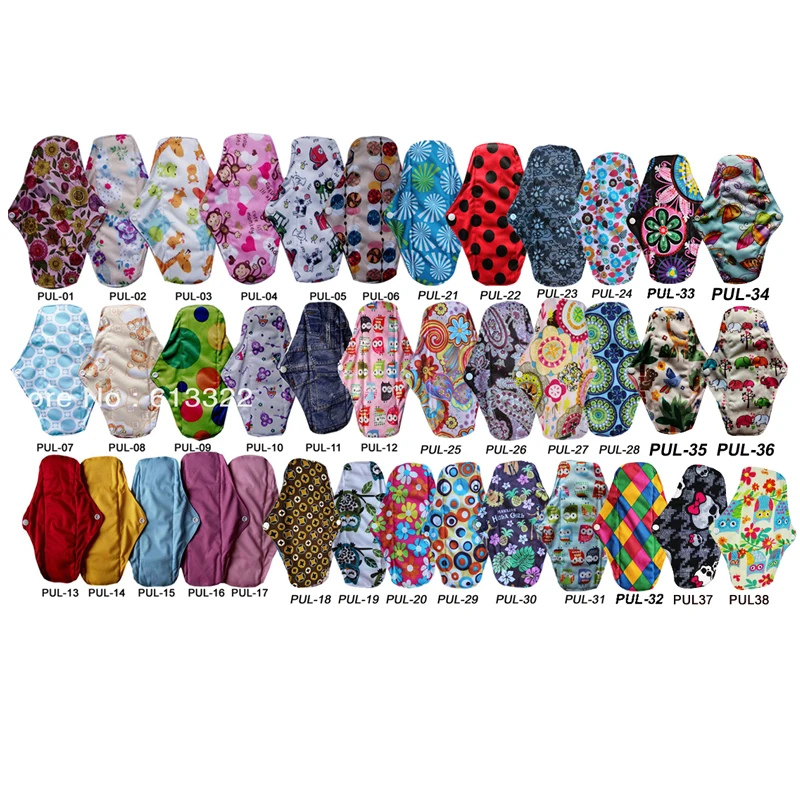 

Many Colors Bamboo Cloth Sanitary Pads Reusable Washable Mama Menstrual Period Pads