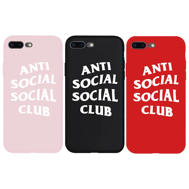 

Brand NEW ASSC Anti Social Club Logo Soft Case for iPhone 7 8 Plus 6 6s Plus X 5s 5 SE Phone Cover TPU Silicone Cases Coque Capa