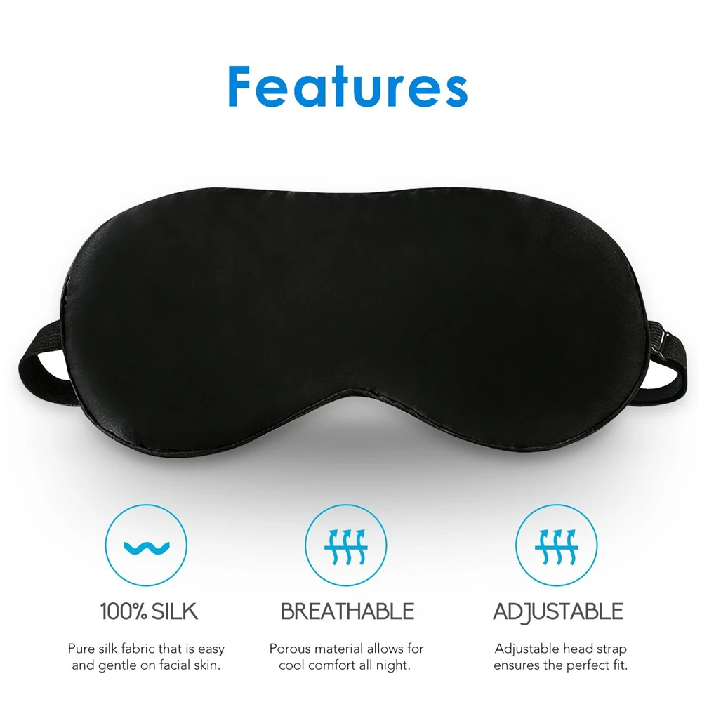 1Pcs Silk Sleep Mask Sleeping Eyeshade Cover Health Care Wellness Eye Patches Night Sleep Aid Eyemask For Men Women