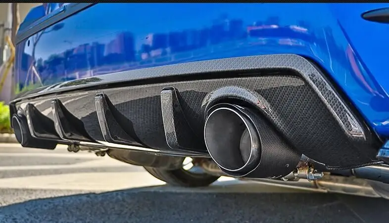

Rear Lower Bumper Diffuser Lip Cover with Dual ABS Special Outlet Pipe Exhaust Decor For Honda For Civic 2016-2017