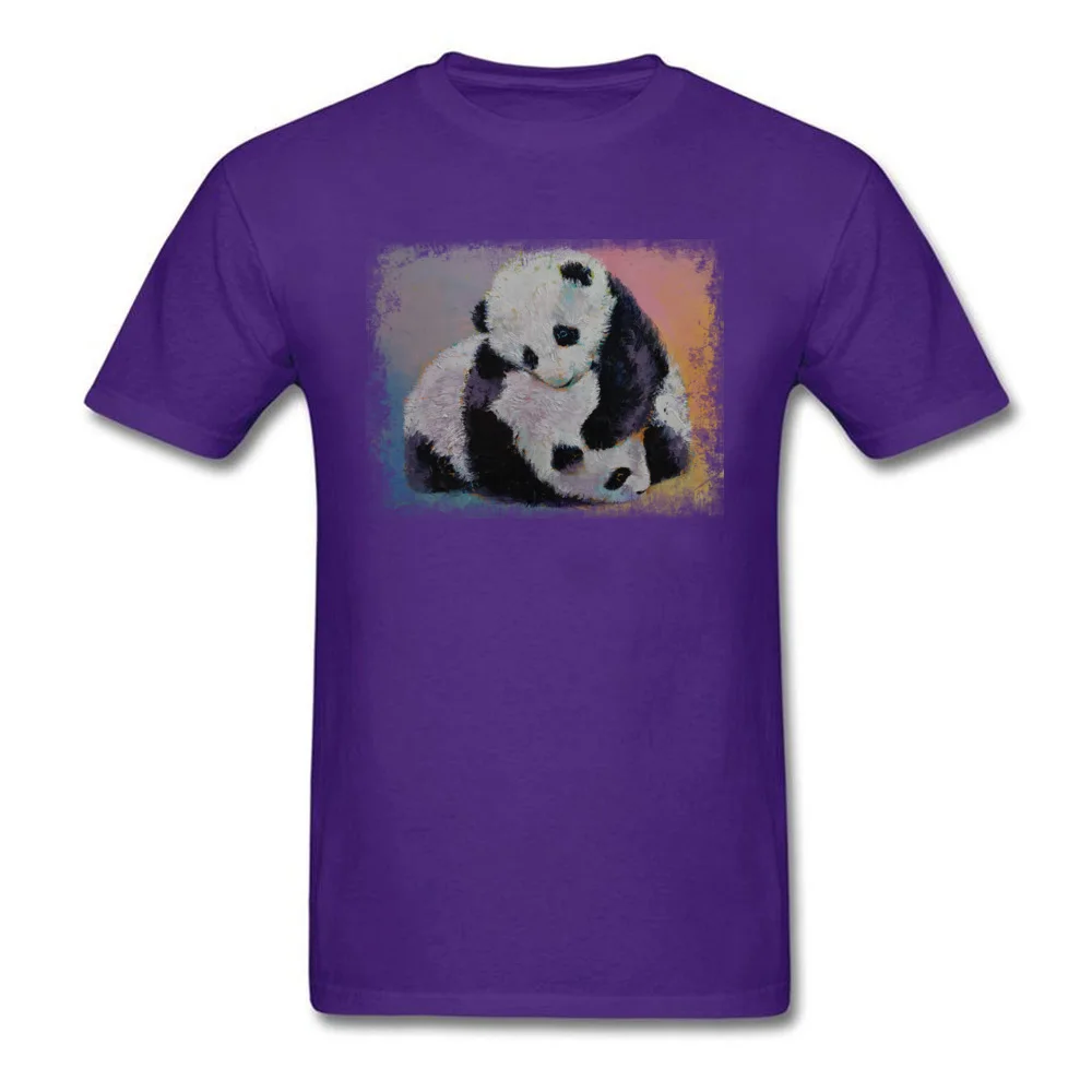 BABY PANDA RUMBLE Casual Summer Fall Pure Cotton Crew Neck Men Tops Shirt Geek Tees Company Short Sleeve T Shirt BABY PANDA RUMBLE purple