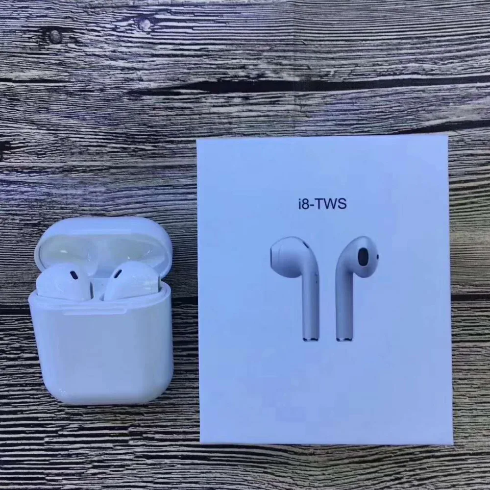 

Newest I8 TWS Wireless In-Ear Mini Earphones Bluetooth 4.2 Double Ear Side Headsets Stereo Music Charger for iPhone 7 8 Plus