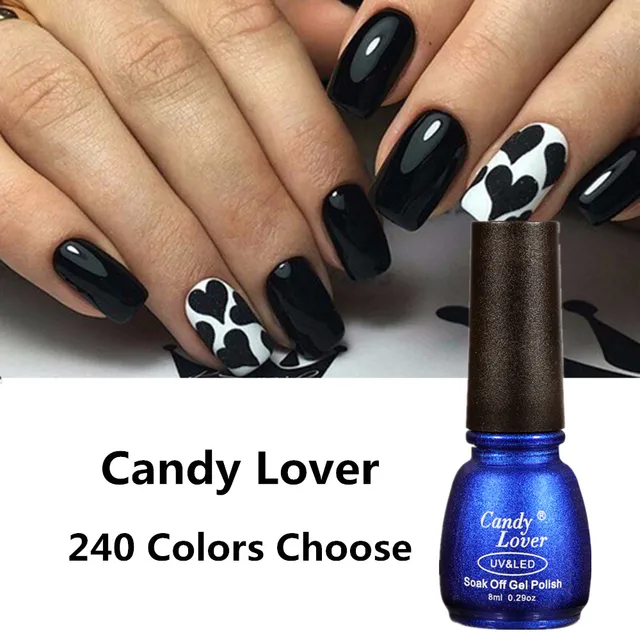 Candy Lover White Black Gel Nail Polish For Diy Art 8ml Color Candy Lover White Black Gel Nail Polish For Diy Art 8ml Color Led Uv