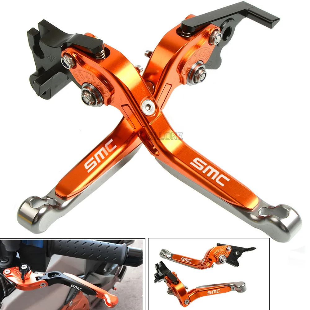 

Set For KTM 690 Duke/SMC/SMCR 2014-2016 Motorbike Brake CNC Adjustable Folding Extendable Brake Clutch Levers Up with logo