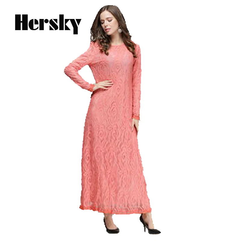 

Wholesale muslim Abaya dress turkish women clothing islamic full lace abaya musulmane vestido longos hijab clothing dubai kaftan