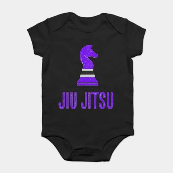 

Baby Onesie Baby Bodysuits kid t shirt 100% Cotton Custom Printed Jiu Jitsu Chess Purple Belt Brazilian BJJ Dark