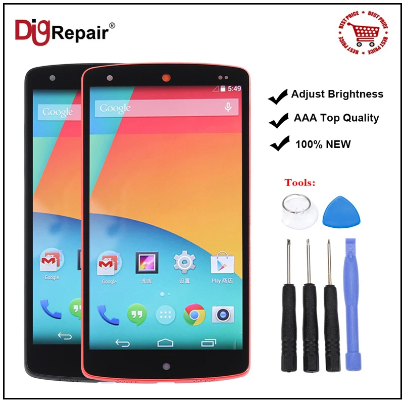 

For LG Nexus 5 LCD D820 D821 LCD Display Touch Screen Digitizer with Bezel Frame Assembly Replacement For nexus 5 Screen