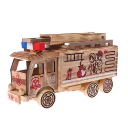 Шт. 1 шт. деревянный пожарная машина спасательных бойцов модель автомобиля лестница для детей развивающие игрушки для детей