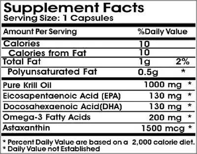 

Krill Oil 1000MG Omega 3 Fatty Acids EPA-DHA-Astaxanthin Made USA