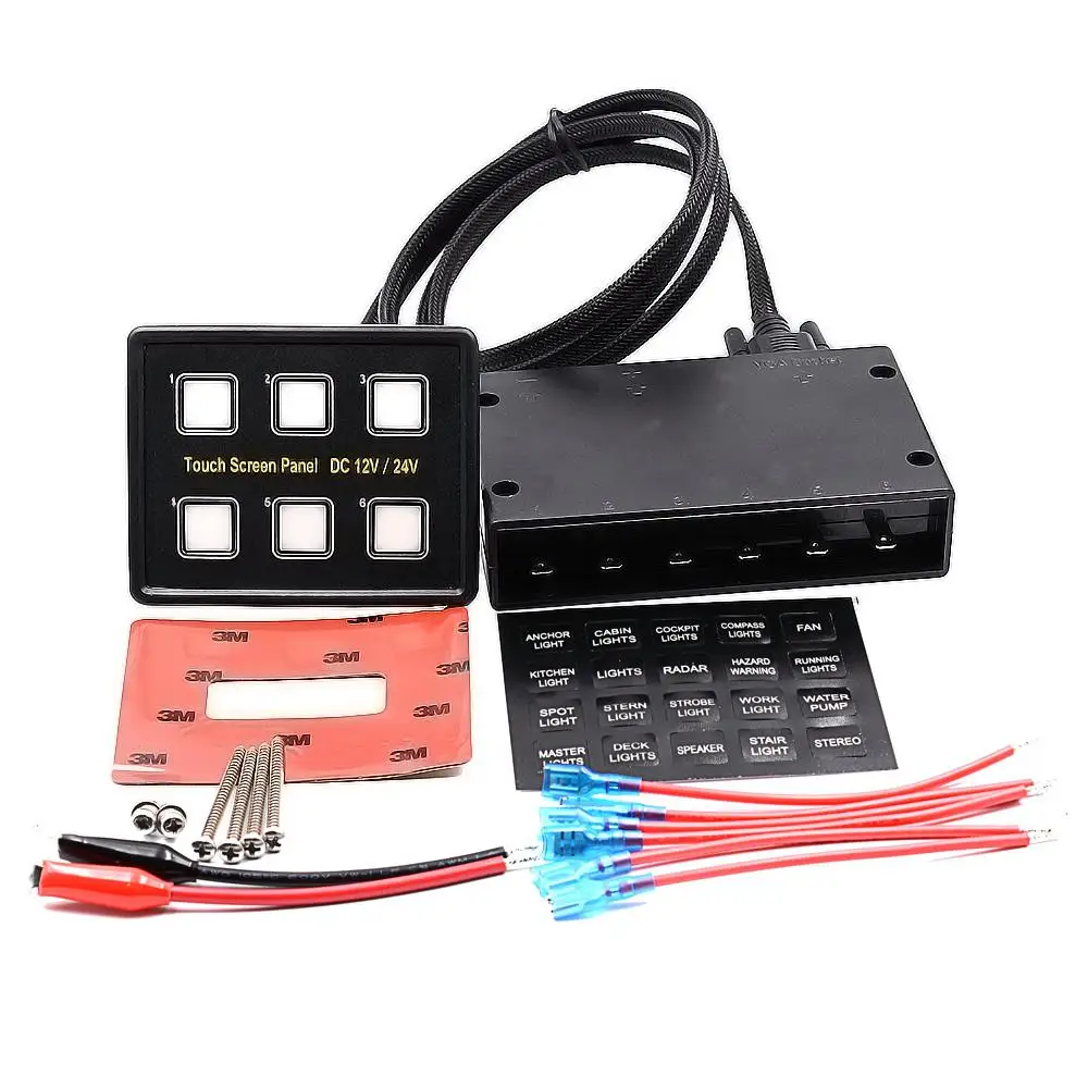 

Adeeing 6-Switch 12-24V Intelligent Induction Touch Switch Combination Panel for Ships Yachts RVs switch combination panel r30