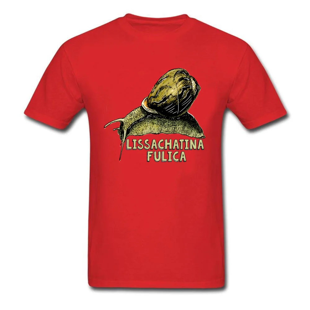 Design Personalized Tops Tees Short Sleeve for Men 100% Cotton Father Day O Neck T Shirts Slim Fit T Shirts Funky Giant African Land Snail by EncycloArt Mollusk Pet red