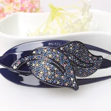 Модные заколки для волос Стразы акриловые зажимы для волос два хрустальных листа украшения для волос Высокое качество расчески для волос AS5018