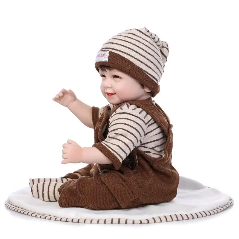 

Newborn Doll Silicone Reborn Dolls with Clothes and Hat,Fashion 20" Real Reborn Babies Smile Boy Doll Toys for Children/Friends