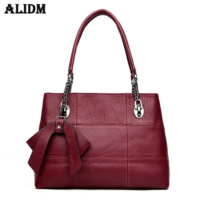 Leather Bag Ladies Trend Large Capacity Plaid Canvas Handbag All-match Commuter Shoulder Messenger Bag