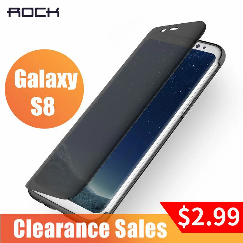 

Dr.v series Flip Case for Samsung Galaxy S8 S8 plus, ROCK invisible full window slip to answer flip case cover for Galaxy S8