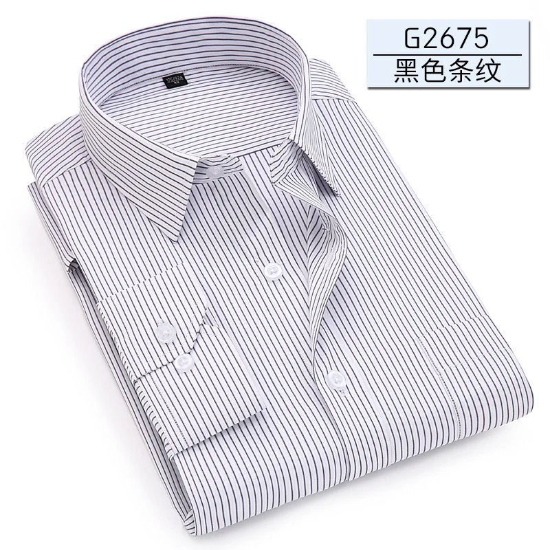 Мужская рубашка с длинным рукавом, весна, бренд, одноцветная, деловая, официальная, мужская рубашка размера плюс, мужская рубашка, сорочка 7XL - Цвет: G2675