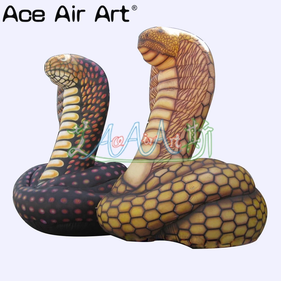  Lifelike huge Inflatable snake models inflatable wild cobras for event decoration/safari display