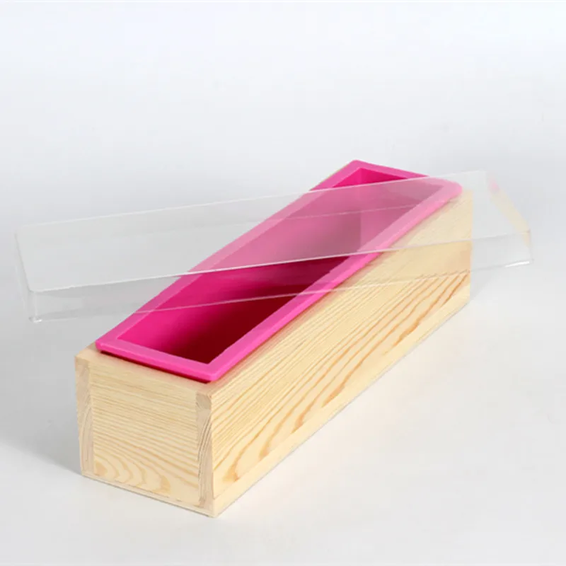 Силиконовая форма для мыла с деревянной коробкой, сделай сам, ручная работа, форма для выпечки натурального мыла