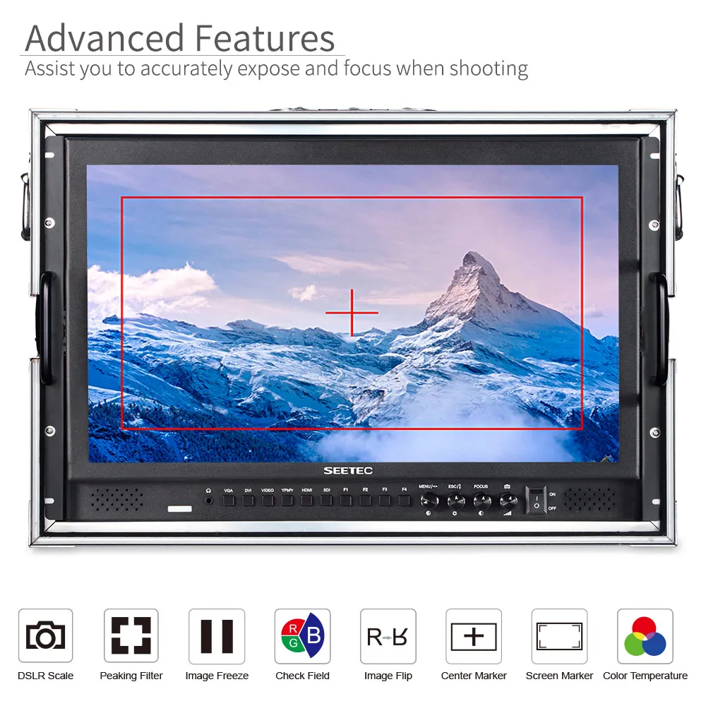 SEETEC P173-9HSD-CO 17.3 Inch IPS 3G-SDI 4K HDMI Broadcast Monitor with AV YPbPr Carry-on LCD Director Monitor with Suitcase