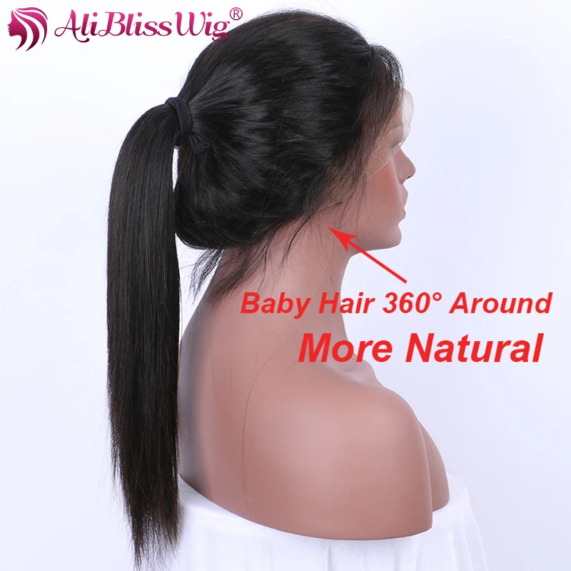 Natural & Soft Cheap Lace Wigs For Black Women Baby Hair 360 Around Best Straight Human Hair Ponytail 360 Lace Wig Full Lace Wig (5)