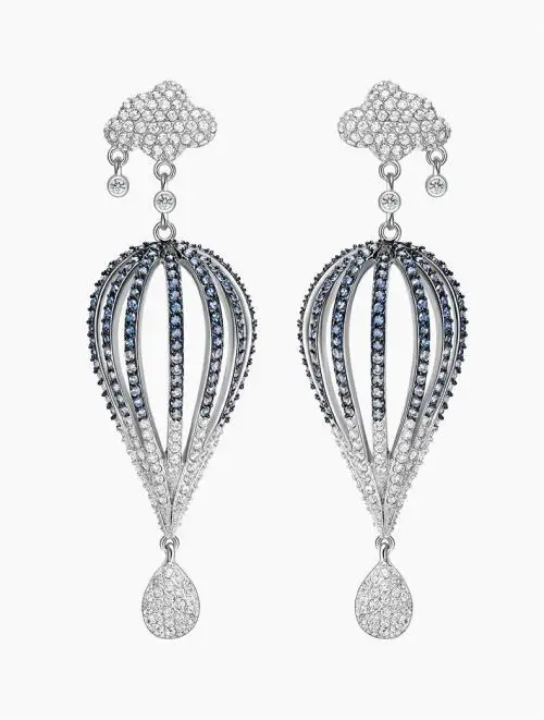 

ZOZIRI 925 Sterling Silver Hot Air Balloon Statement Long Dangle Earrings For Women CZ Stone Romantic Earring HF Jewel summer