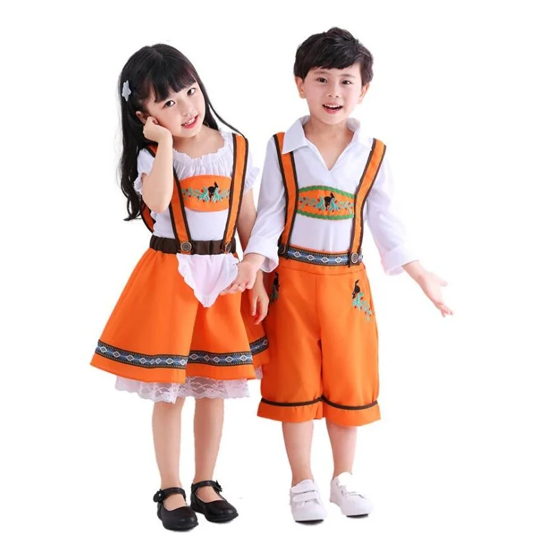Костюмы для мальчиков Октоберфест Bavarian Beer вечерние Lederhosen топ детей девочек