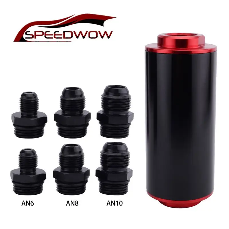Online SPEEDWOW aluminio de alto flujo de combustible filtro 100 micrones con AN6 AN8 AN10 adaptador